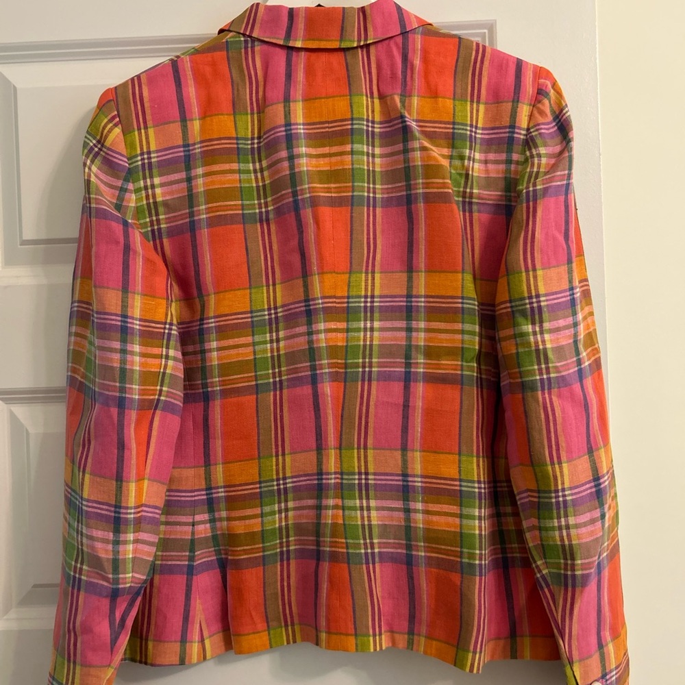 LAUREN by RALPH LAUREN PLAID JACKET BLAZER 100% LINEN - NWOT - Picture 9 of 12